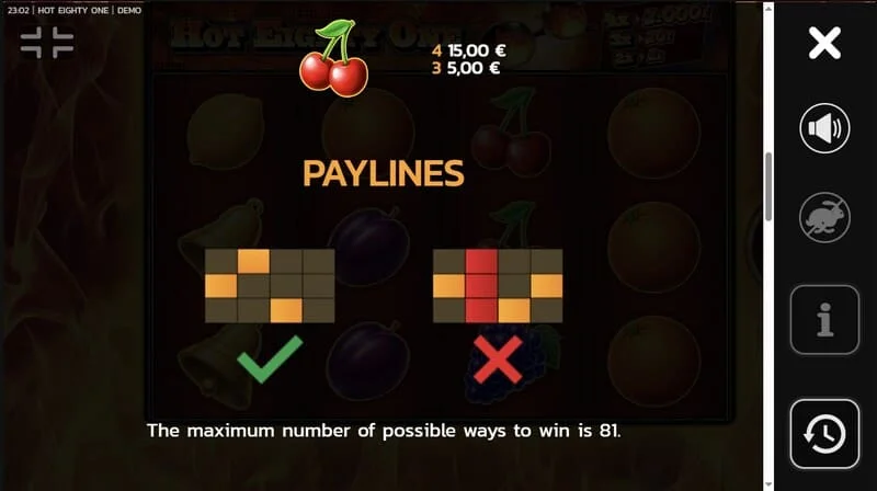 Hot Eighty One - visualisasi 81 cara pembayaran pada grid 4x3